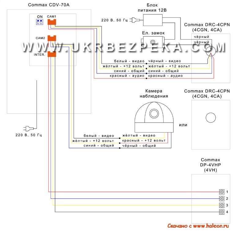 Видеодомофон комакс схема подключения