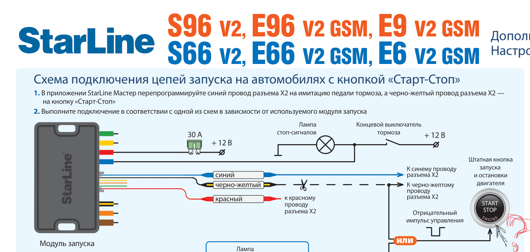 Starline s96 схема установки